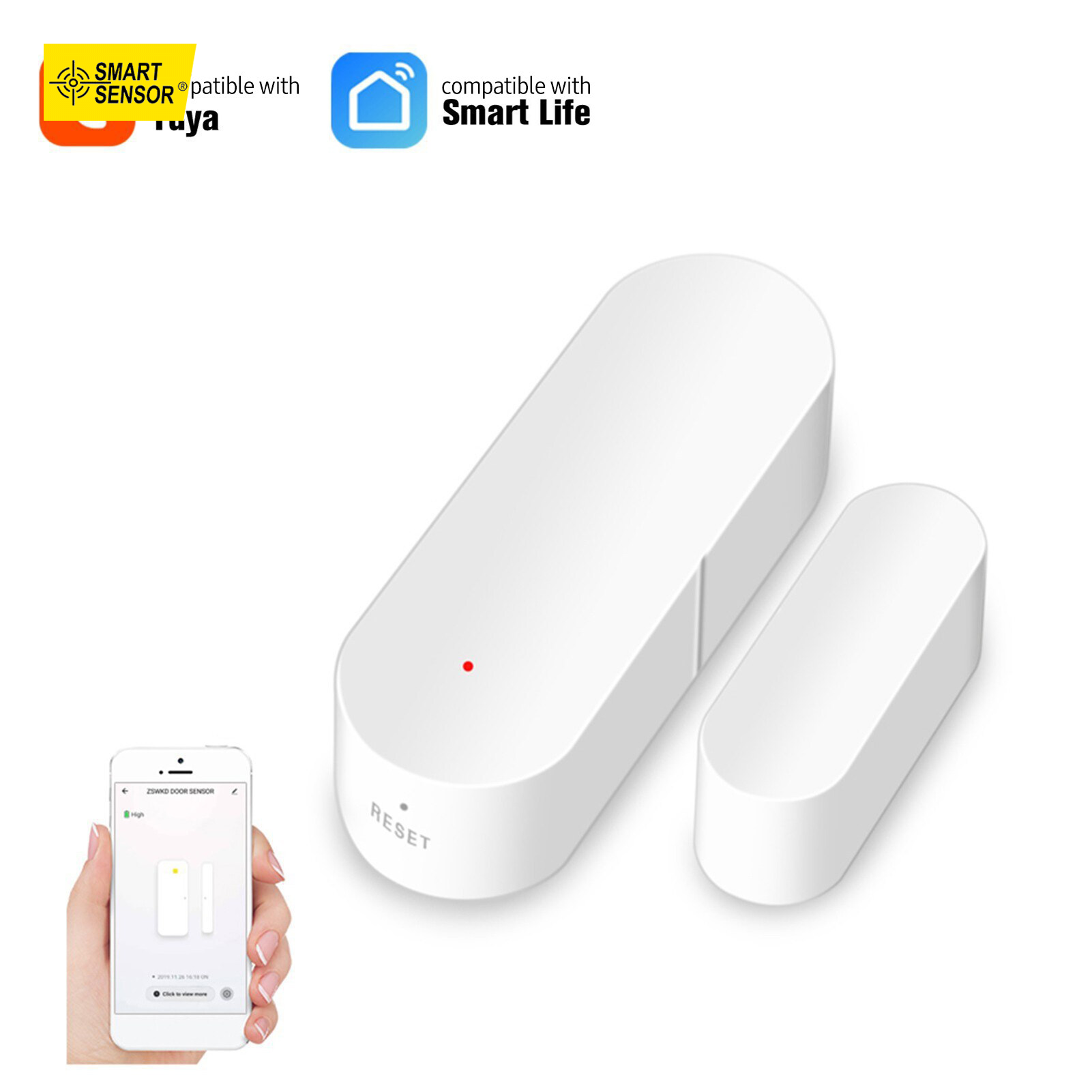Smart Sensor ZigBee Smart Door Window Sensor Alarm Mag-netic Home Security System Door Open Alert APP Remote Control for Garage Apartment Dorm Shop Office
