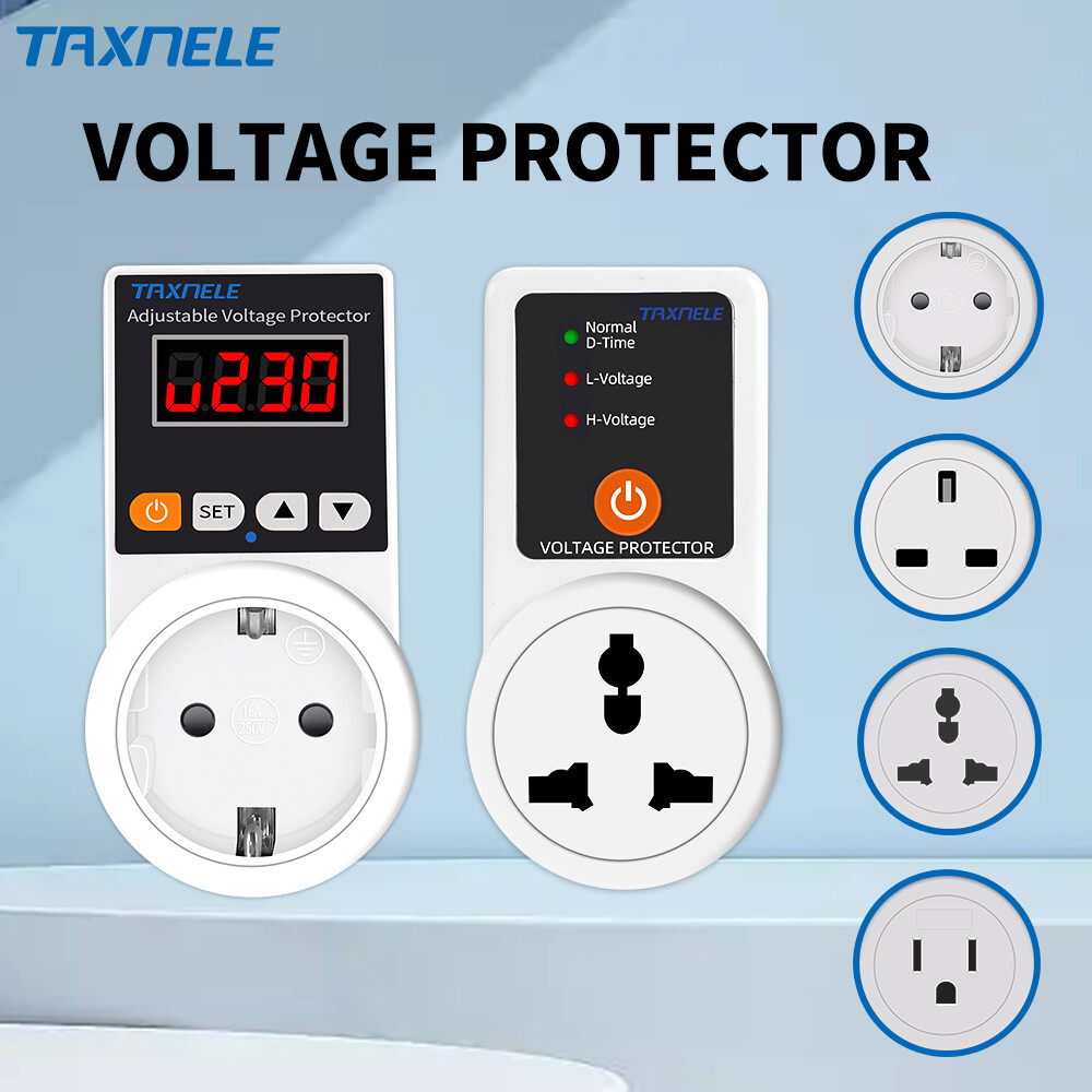Socket Type Voltage Protector AC 220V Adjustable 16A Power Surge Protector EU Plug Socket Automatic Voltage Safe Refrigerator Protect