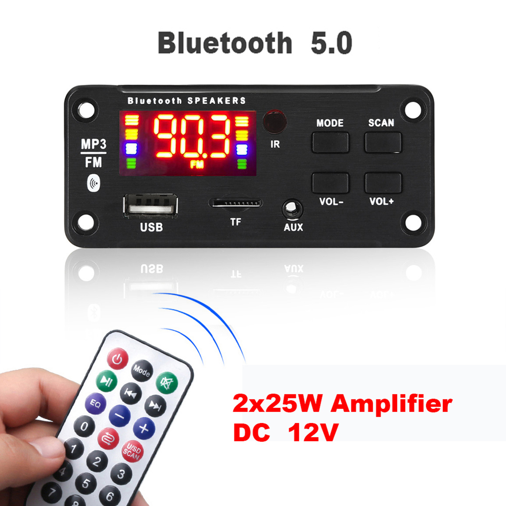 Bảng Mạch Giải Mã MP3 Bộ Khuếch Đại Mô-đun Âm Thanh Radio FM Cho Xe Hơi Tương Thích Bluetooth