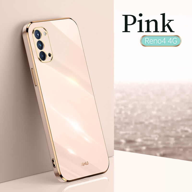 Phone Case for OPPO Reno4 4G 4Z 5G 5 6 5G 5 6 Pro Plus 6Z 7 4G 5G 7 SE 7 Pro 7Z 8 Pro Plus Casing Square Straight Edge Luxury Plating Cases Silky Feeling Slim Back Cover Shiny Bling Shell with Full Camera Protection Hot Sale