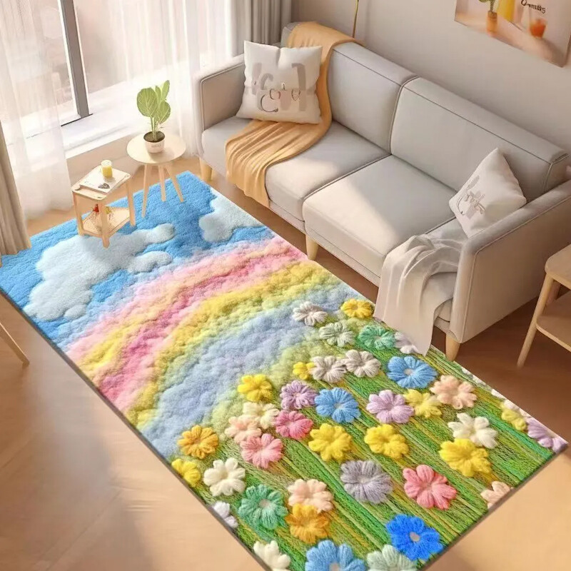 Small fragrance imitation cashmere bed blanket Bedroom ins home dirt resistant non-slip room covered with tatami carpet