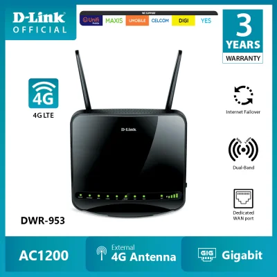 D-LINK DWR-953 4G LTE Wireless AC1200 2.4GHz + 5GHz WiFi Dual Band Gigabit Modem Router direct sim card Support Multiple Bands
