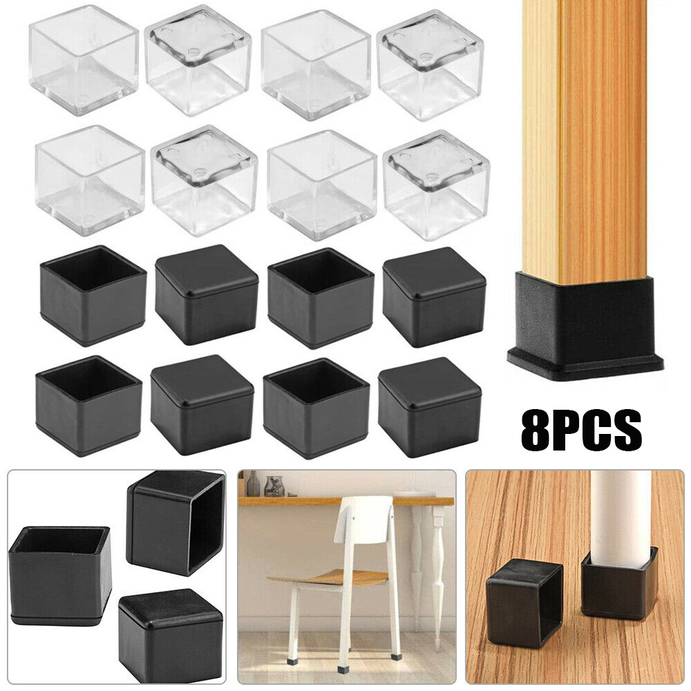 8pcs New Floor Protectors Round Bottom Cups Silicone Pads Furniture Feet Non-Slip Covers Chair Leg Caps