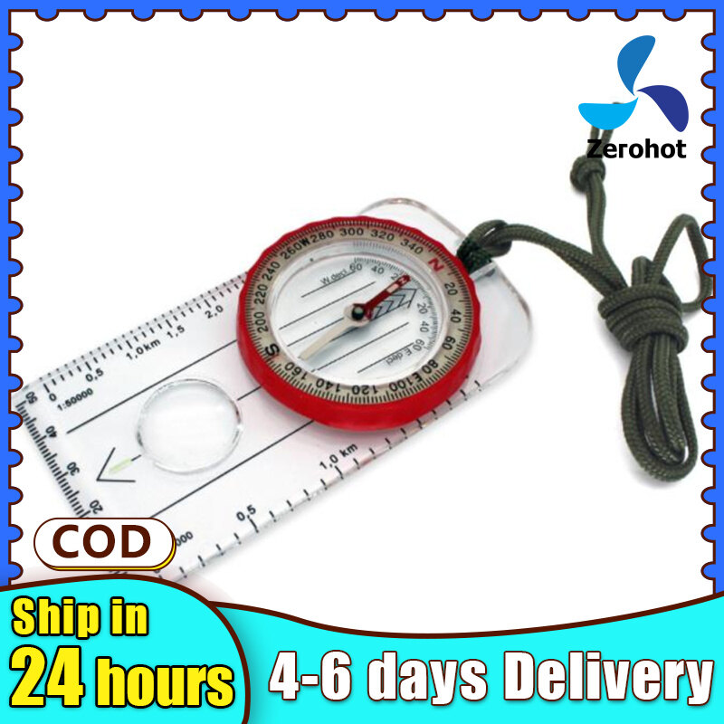 HOT SALE Zerohot Multi-functional Luminous Compass Strong Magnetic Needle Waterproof For Outdoor Hiking Exploring Calibrating Maps Street Determining
