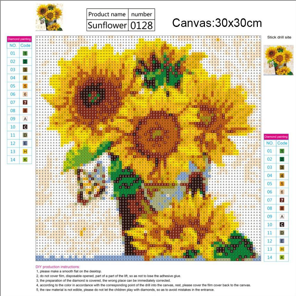 Sunflower 5D DIY Full Drill Diamond Painting Embroidery Kits Cross ...