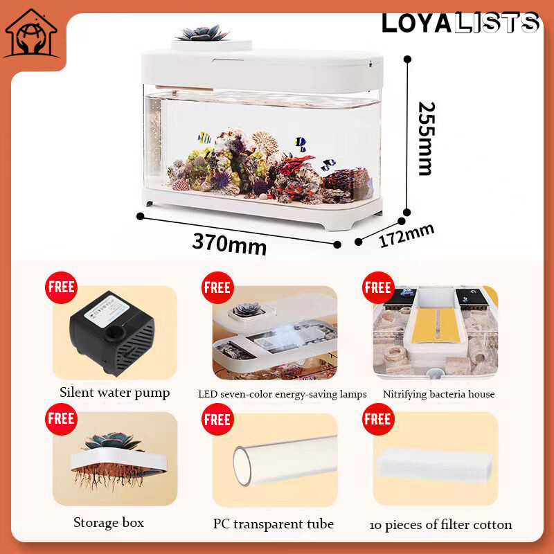 LOYALISTS Led color changing fish tank house aquarium set desktop