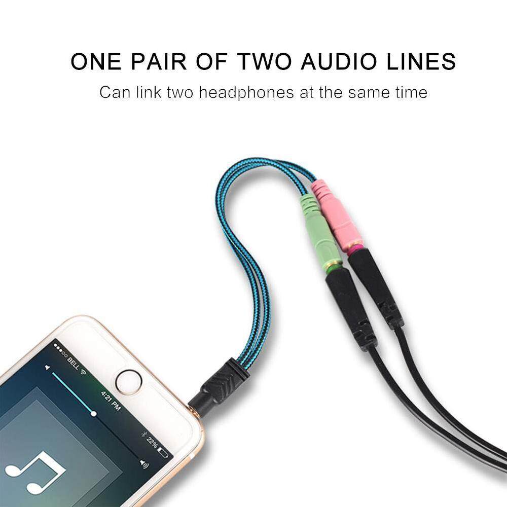 Yifang 3.5 Mm Kabel Colokan Adaptor Headset Y Pembagi Audio 2 Female Ke 1 Pria untuk Laptop PS4 Telepon Xbox One Earphone Headphone