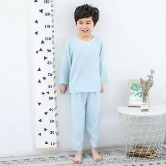 Children S Pure Color Comfortable Home Clothes And Nightwear Suits