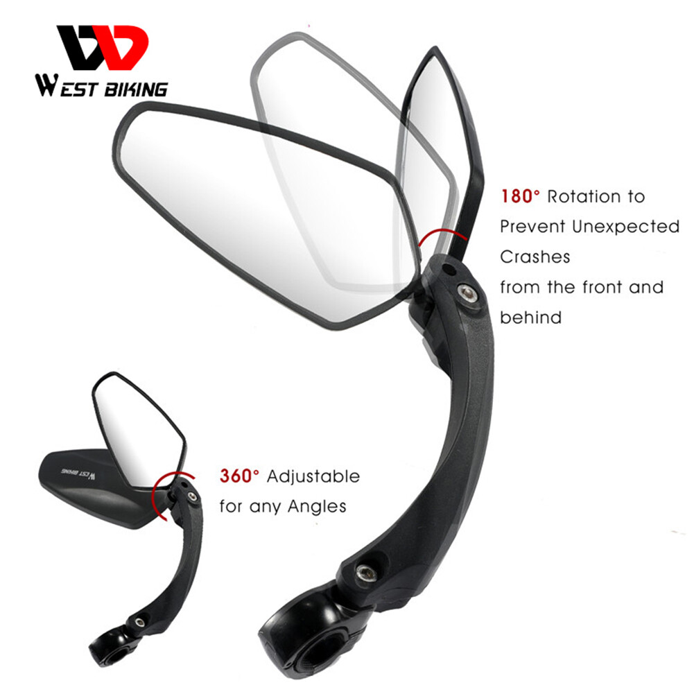WEST BIKING Bike Rearview Mirror Adjustable Motorcycle Handlebar Reflector