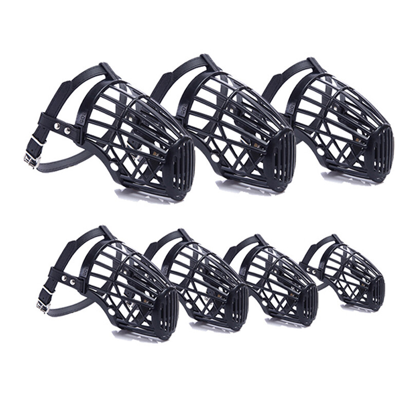 Black adjustable blowing basket, mush mouth cover for dog chewing training