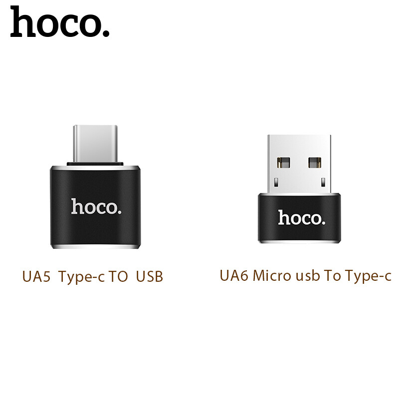 Hoco mini adapter ua6 micro usb to type-c ,ua5 type-c to usb convertor otg adapter converter for date transmission
