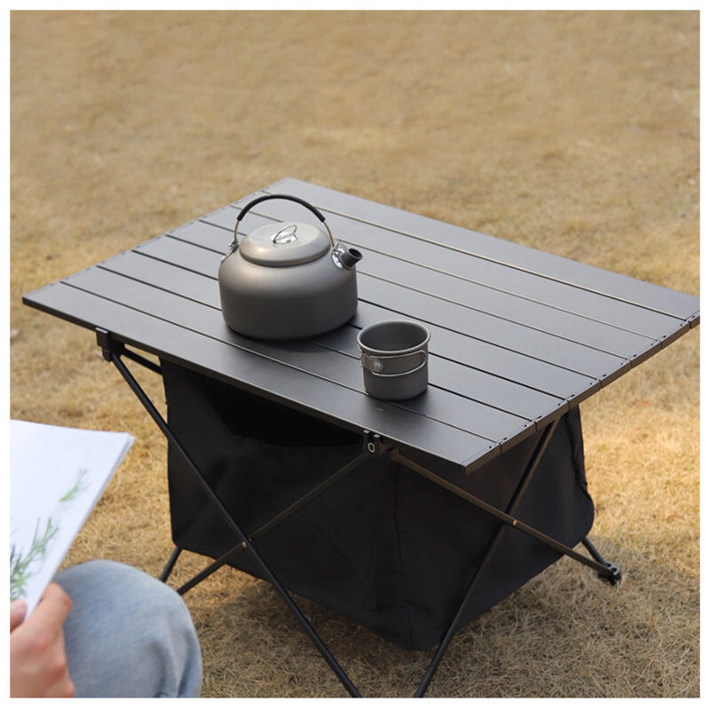 LIZARD 🏕️Folding table Portable aluminum alloy all-black folding table Portable foldable camping table BBQ table