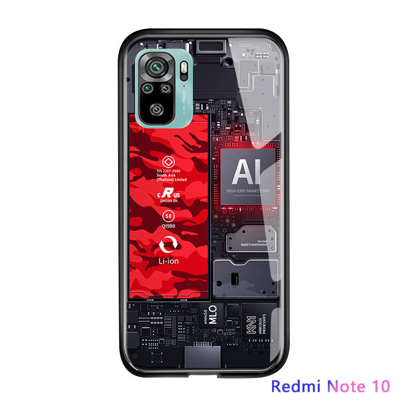 Ốp Điện Thoại UCUC Ốp Cho Xiaomi Redmi Note 10S Bảng Mạch Công Nghệ Redmi Note10S Vỏ Phiên Bản Chủ Đề Thám Hiểm Thăm Dò, Ốp Lưng Kính Cường Lực
