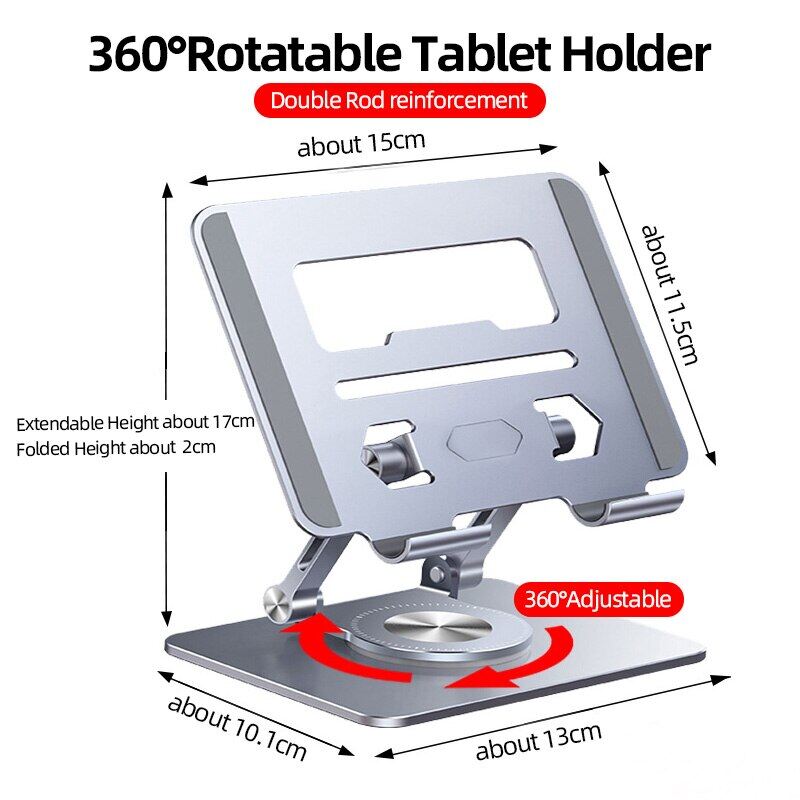 Zeallion Phổ 360 ° Rotation Tablet Đứng Cho iPad Có Thể Điều Chỉnh Có Thể Gập Lại Máy Tính Bảng Chủ Nhôm Điện Thoại Máy Tính Bảng Đứng