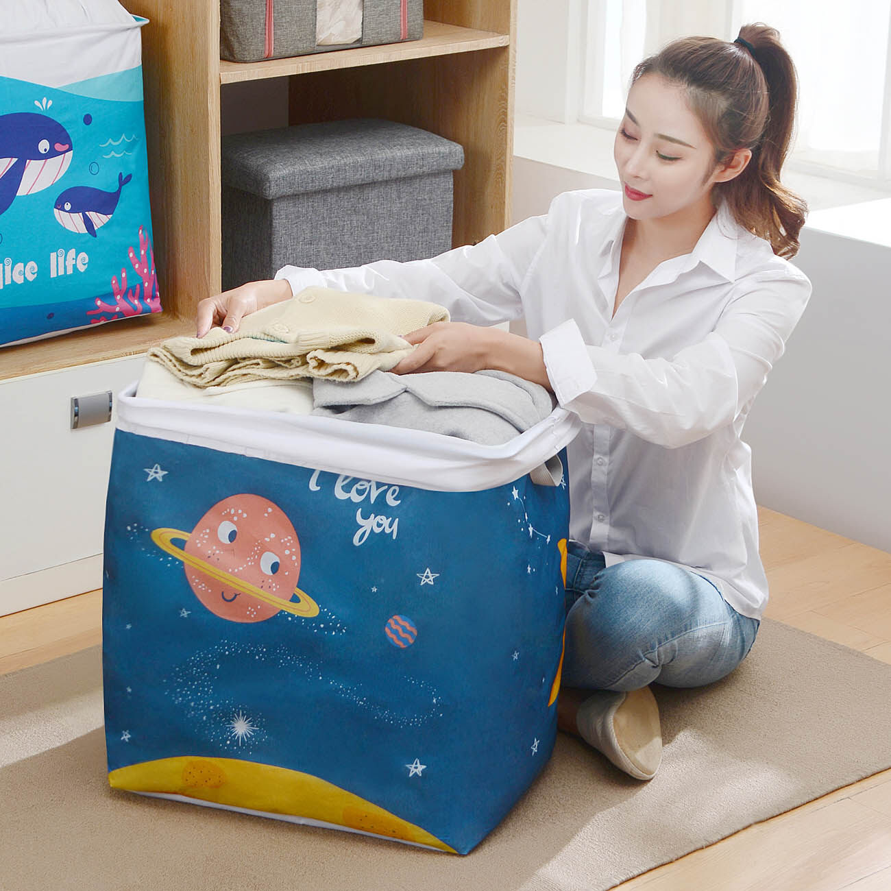 Homenhome Comforter Storage Bag Dustproof Clothes Organiser Cabinet Container