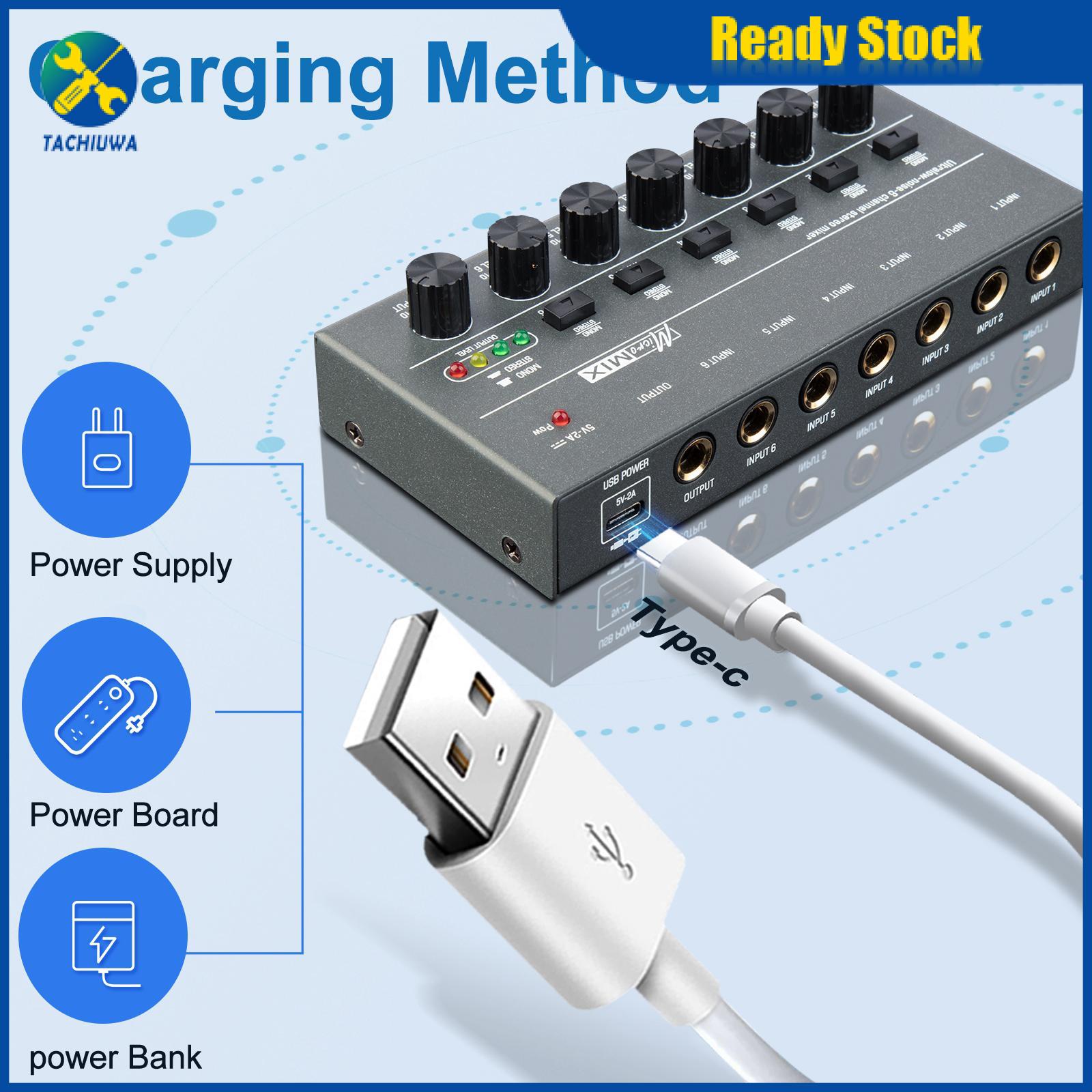 Tachiuwa Mini Audio Mixer Audio Mixer for Club Guitars Bass Keyboards Mixer Recording