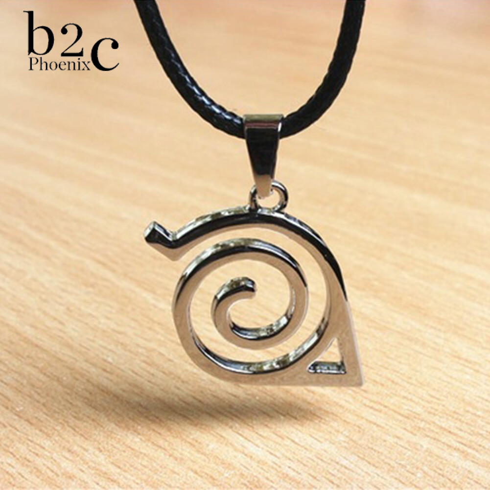 Phoenix B2C Unique Unisex Metal Anime Naruto Logo Pendant Necklace Cosplay Hokage Accessory