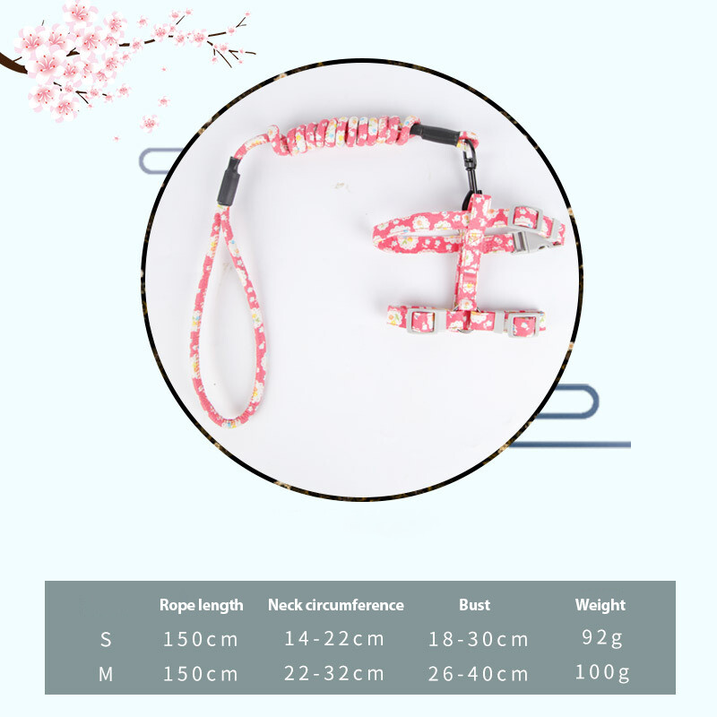 【HATELI】Japanese Cat Chest Strap I-shaped and Wind Cat Traction Rope Cat Rope Adjustable Cat Chain Pet Supplies