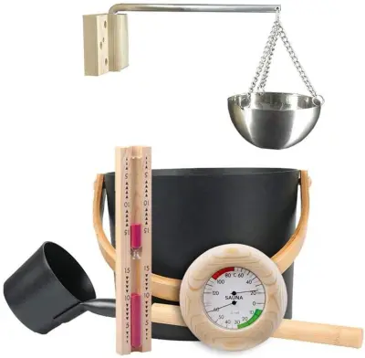 Sauna bucket, sauna set, 7L sauna bucket with ladle, sauna bucket set, sauna accessory set