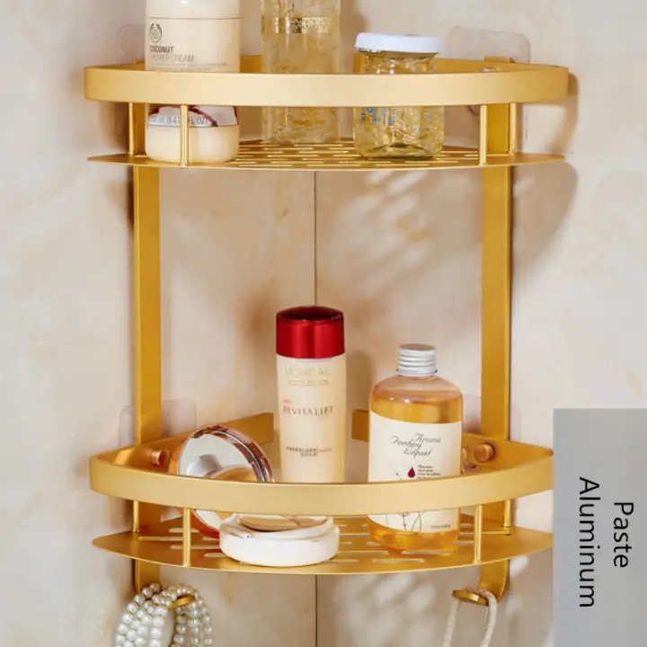 Toilet Bathroom Shelf Wall Hanging Storage Rack Suction Type Free Punch Corner Accessories Tripod Gold Rose Lazada - Rose Gold Bathroom Wall Shelf Toilet Bathroom Shelf Wall Hanging Storage Rack Suction Type Free Punch Corner Accessories Tripod Gold Rose Lazada - Rose Gold Bathroom Wall Shelf