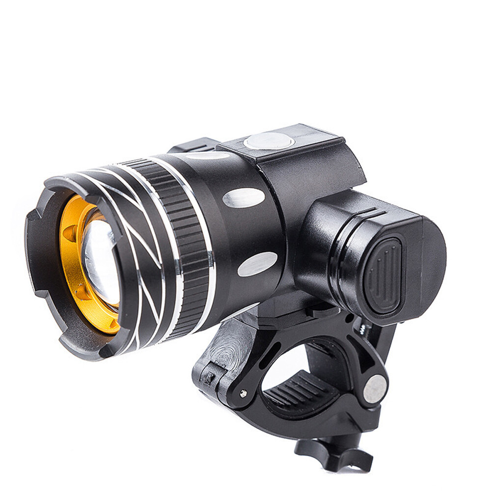 Outdoor Online Mall Bike Light Front Bicycle Headlight USB Rechargeable Flashlight Zoomable with 3 Light Modes for 22-28mm Diameter Handlebar Mountain Road Bike