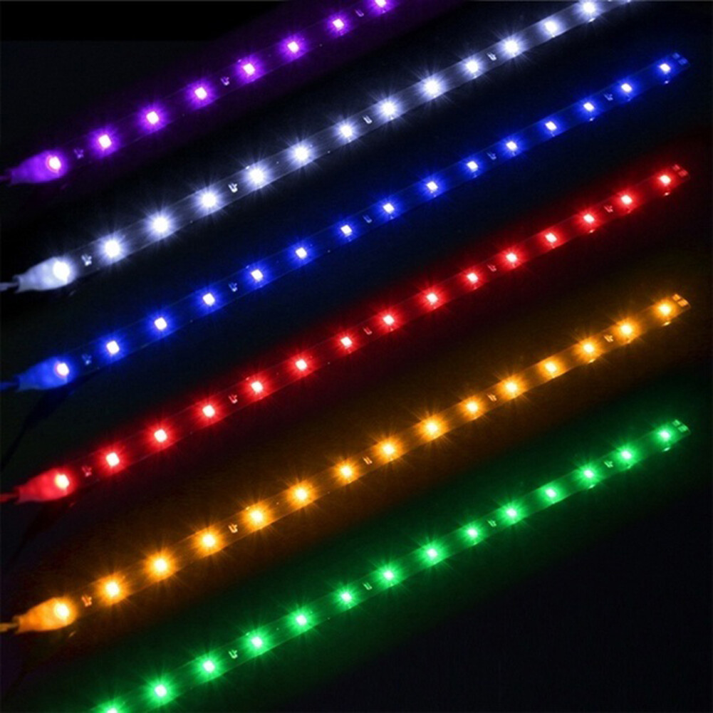 JaneDream 2Pcs 30cm 12 LED Light 3528 SMD LED Strip Light Waterproof Car Decor