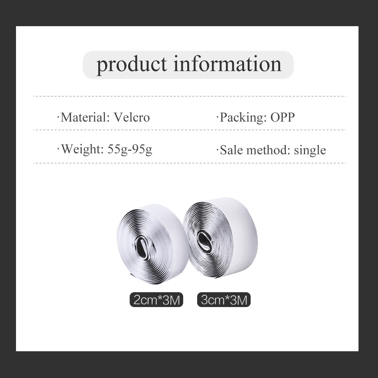 Homenhome 3M Strong Adhesive Sticker Hook and Loop Magic Nylon Sticker Loop Disks Strips with Glue 2 Roll/Set