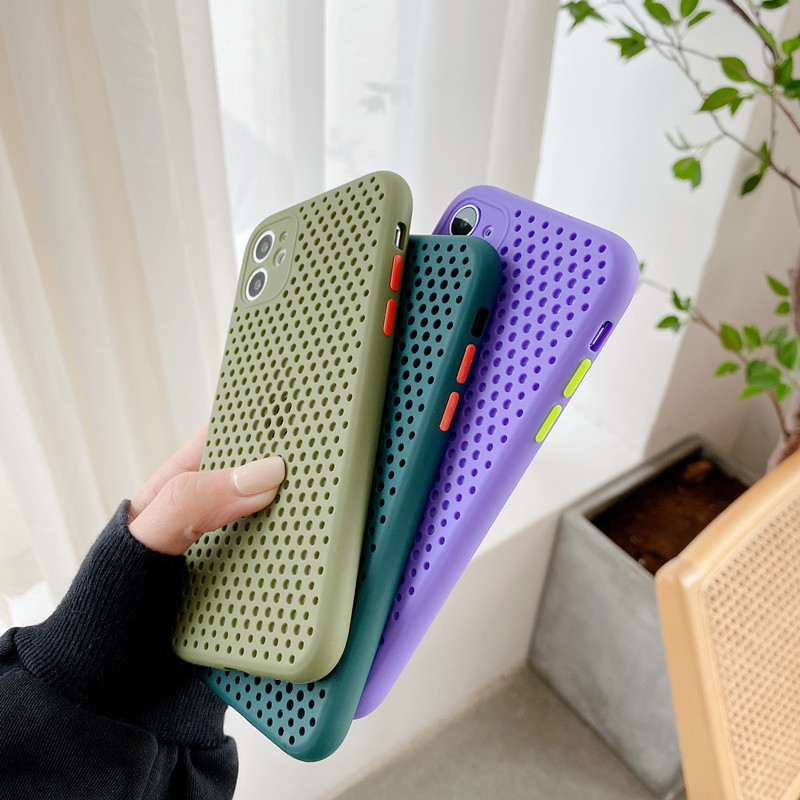 Zeallion Cho [Apple iPhone 11 Pro Max] Lưới Tản Nhiệt Mùa Hè Mát Mẻ Ốp Điện Thoại Di Động Silicon Ốp Lưng Bảo Vệ Chống Sốc Bằng TPU Mềm Thoáng Khí Màu Kẹo Ngọt