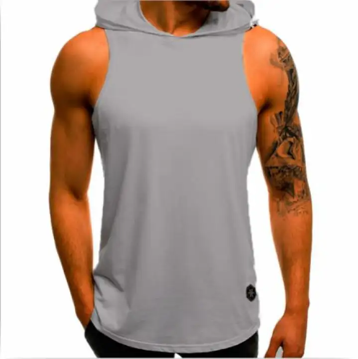 gym sleeveless hoodie mens