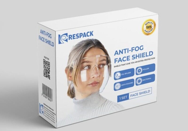 RESPACK Transparent Full Face Shields Visor Transparent Anti Fog Shields