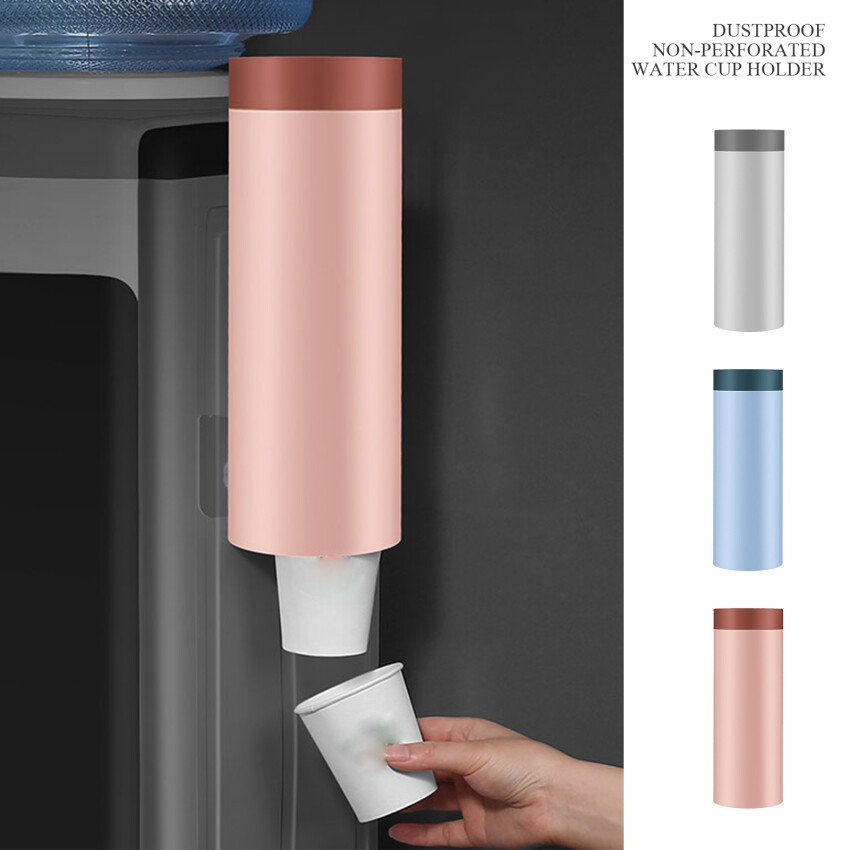 Nordic Style Wall Mount Disposable Paper Cup Dispenser Pull Type Plastic Cup Holder Anti-Dust Storage Rack For Office