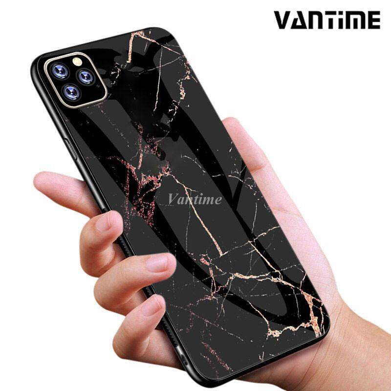 Giá Vantime dành cho iPhone 11 Pro Max Đá Cẩm Thạch Đá Quý Lưng Kính + TPU Mềm Khung Hoa Văn Chống Sốc Bao Vỏ