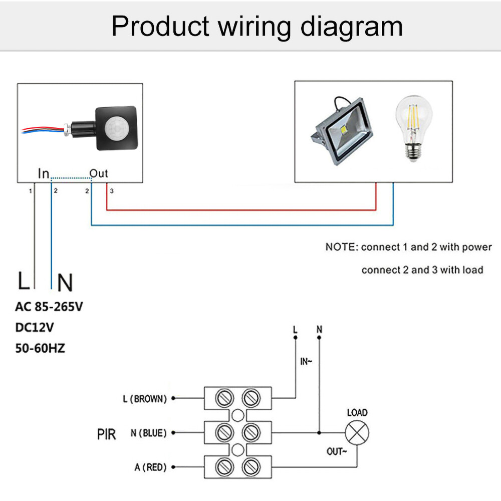 Cảm Biến Chuyển Động LED Công Tắc Phát Hiện Cảm Biến Chuyển Động PIR Hồng Ngoại 220V 110V 12V Công Tắc Đèn Cảm Biến Ngoài Trời Hẹn Giờ Gắn Tường