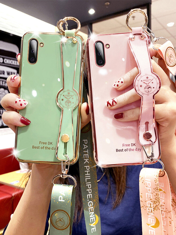 Ốp Lưng LIFEBELLE Ốp Cho Samsung Galaxy Note 10 / Note 10 + Plus / Note 10 Lite Có Dây Đeo & Giá Đỡ Dây Đeo Cổ Tay, Ốp Điện Thoại Nữ Mạ Bóng Siêu Mỏng Ốp Chống Sốc Silicon TPU Mềm Vỏ Bảo Vệ
