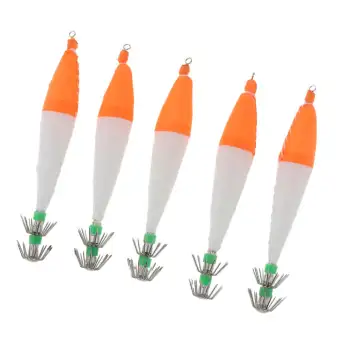 Dynwave 5pcs Luminous Squid Jigs Deep Sea Fishing Lure Tackle