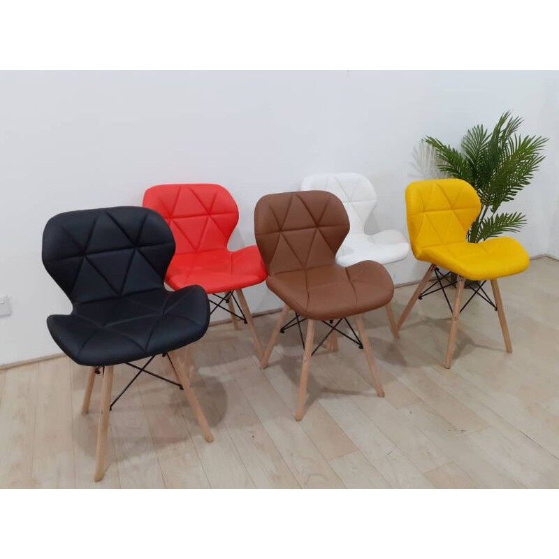 Eames Emmi Leather Lounge Dining Office Chair Curvy Seat Deco