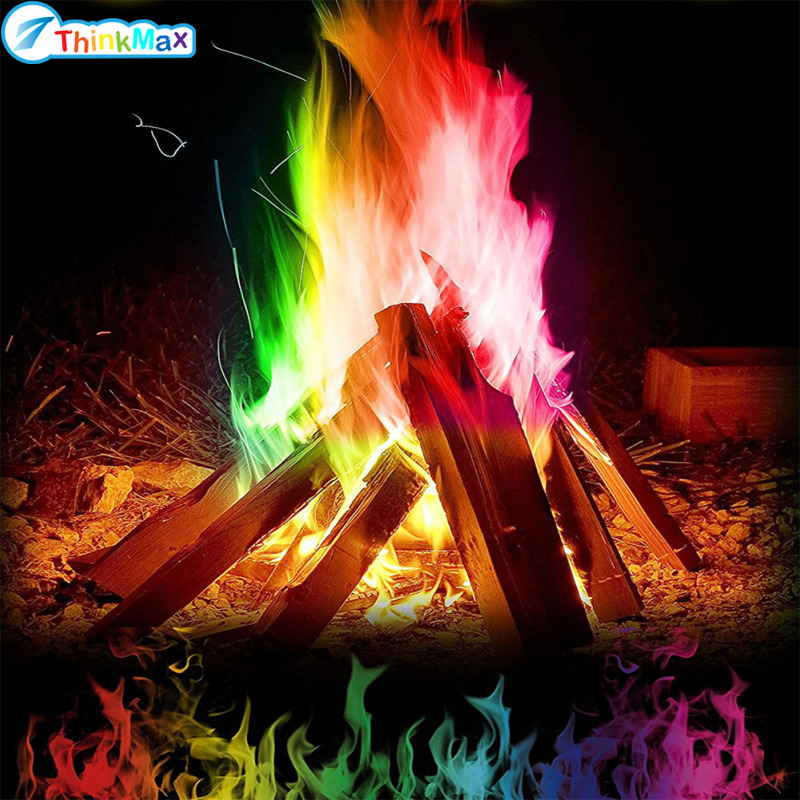 THINKMAX Magical Fire Colored Flame Agent Magic Flames Color Changing Powder Beach Party Bonfire Fireplace Fun Colorful Fire
