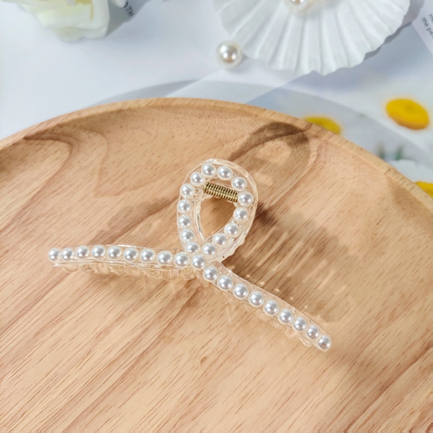 Fashion Pearl Hair Claw Clip for Woman Plastic Hair Clip Beaded Pearls Hair Pin Hair Accessories