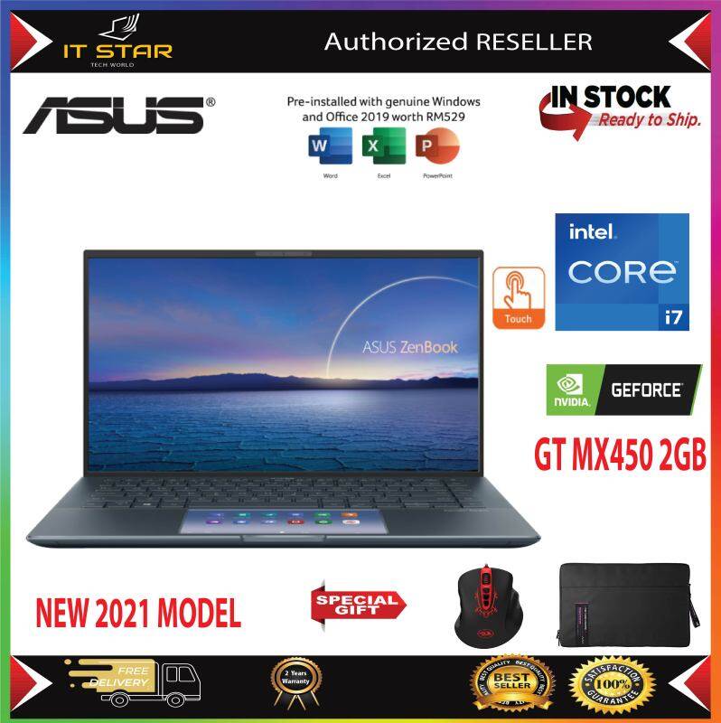 Asus ZenBook 14 UX435E-GAI050TS Touch | I7-1165G7 | Ram 16GB,Ssd 512GB, NVIDIA MX450 2GB |Laptop 14.0 H&S 2019 Malaysia