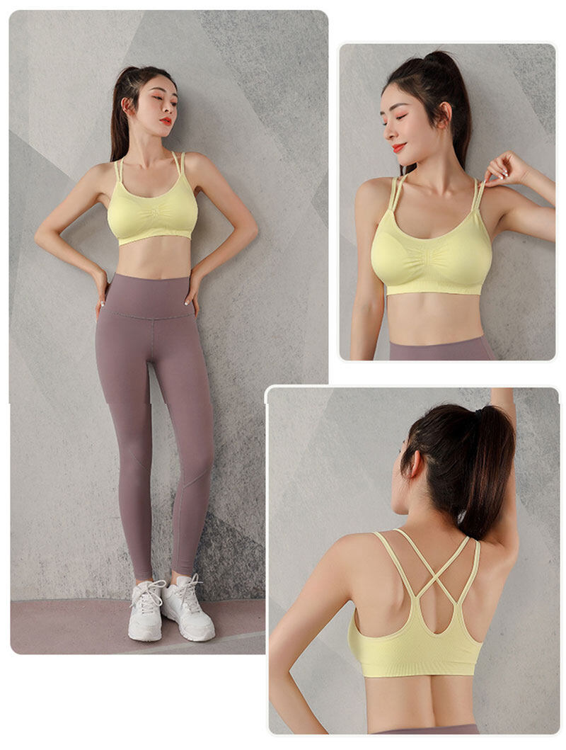 SUPERFLOWER Sömlös sport-bh damremmar Cross Plus Size Yogaväst Snabbtorkande Push Up Löpunderkläder Gym_voghion.com
