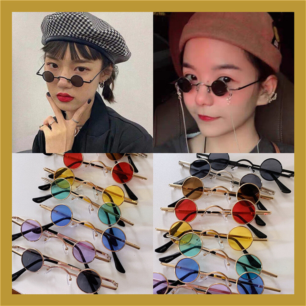 【fashion WSJ】Super Small Frame Round Vintage Sunglasses Mini Funny Prince Mirror Men's Women's Fashion Accessories