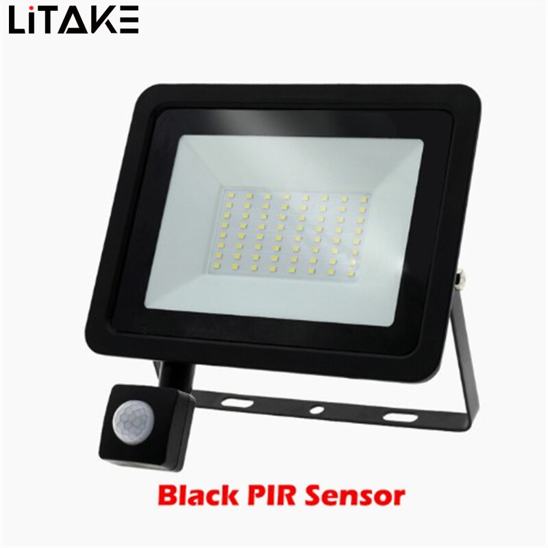 220v 10w/50w/100w Led Flood Light Ip66 Waterproof Adjustable Pir Motion Sensor Outdoor Lighting Spotlight