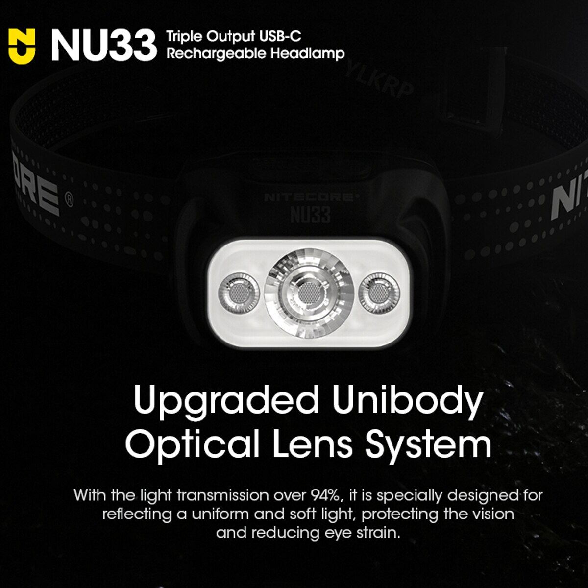 NITECORE NU33 700 Lumens Triple Light Source USB-C Rechargeable Outdoor Headlamp,
