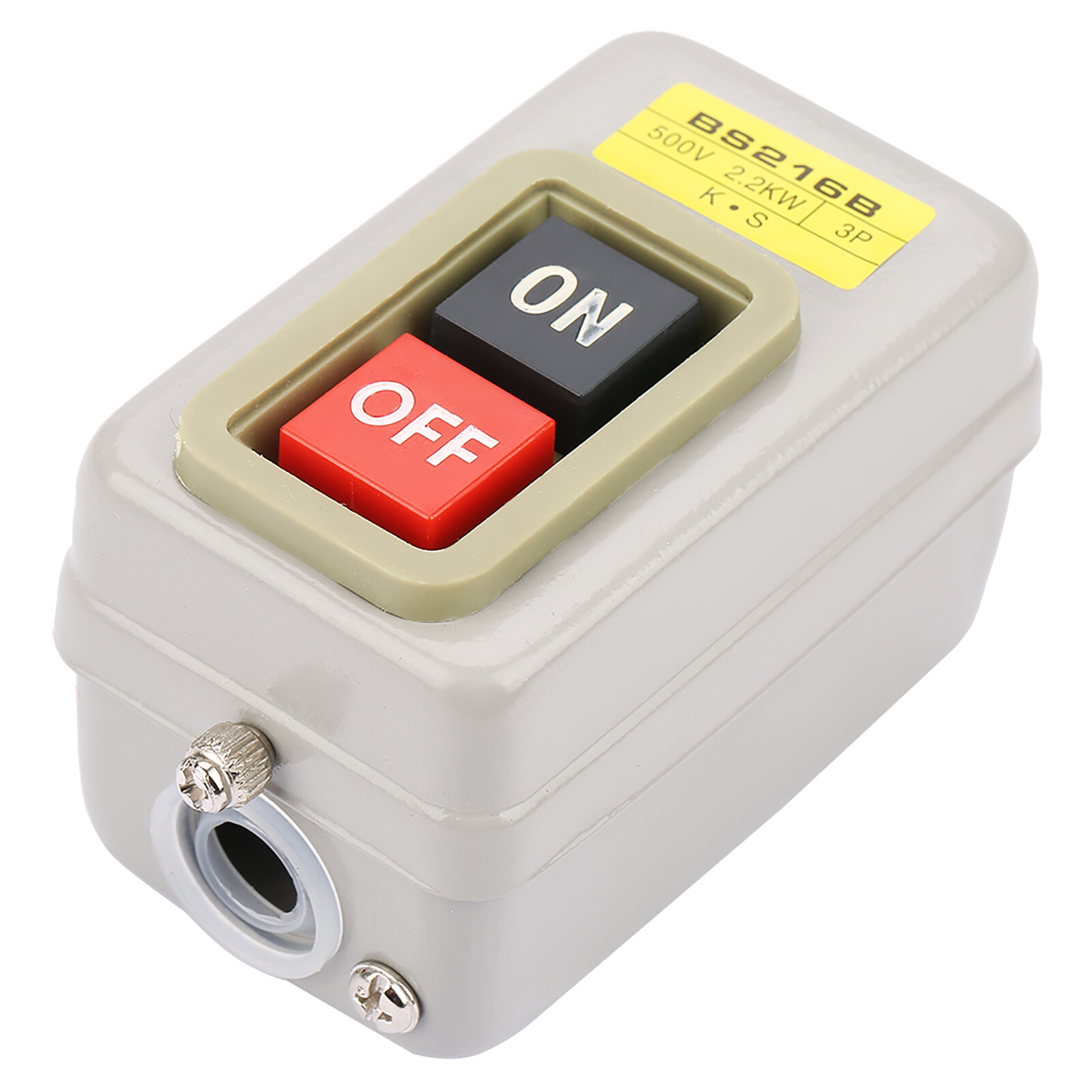 On/Off Push Button Switch 110/220/380V 10A BS216B Self-Locking 3P On/Off Power Push Button Switch Small Appliances Power Switch
