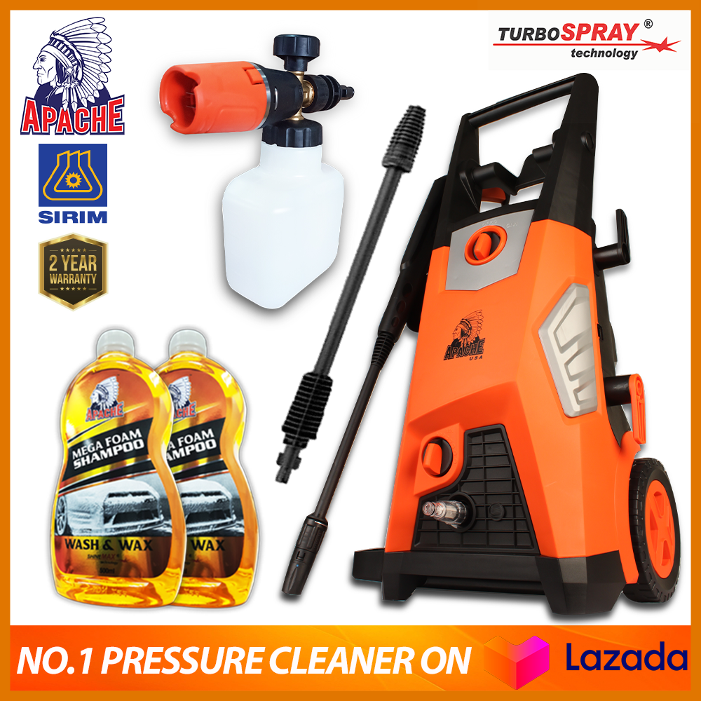 Apache Turbospray Hm6616 160 Bar High Pressure Cleaner Water Jet Pump Sprayer Washer Car Wash Machine Jet Pencuci Super Powerful Heavy Duty Motor 2 Year Warranty Free Shipping Free Mystery Gift No 1 In Malaysia Lazada
