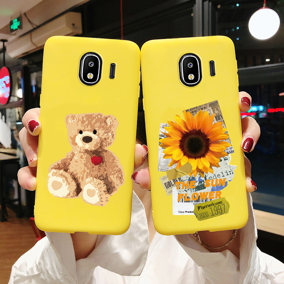 For Samsung Galaxy J4 (5.5 ) / J400F / J400G Case Soft Silicone Cute Solid Color Painted Phone Cover