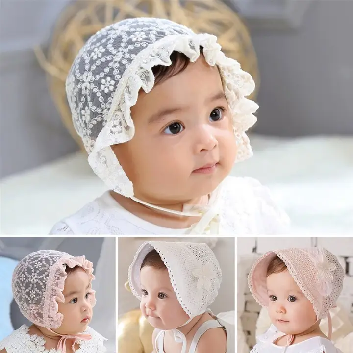 Lace Newborn Baby Hat Photography Props Summer Girls Sun Hat Infant Bonnet Caps