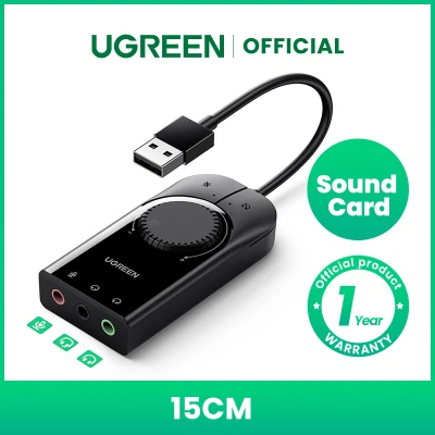UGREEN Sound Card External USB Audio Card Adapter USB to Jack 3.5mm Earphone Microphone Sound Card for Laptop Phone PS4 Sound Card