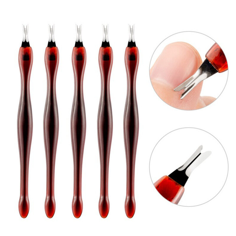 Beautybigbang 5pcs/set cuticle nippers with steel tip v shape skin fork nail art tool cuticle nails pedicure manicure dead skin