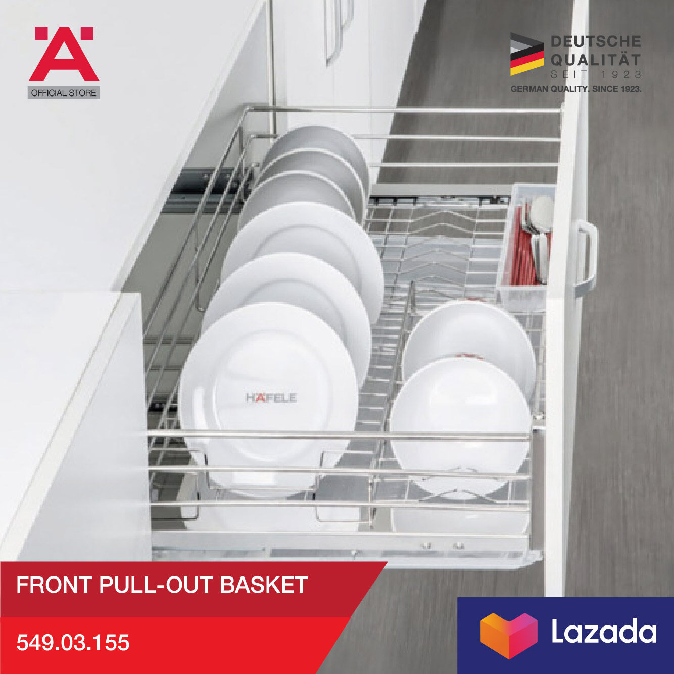 Hafele [Build In] Front Pullout Dish Basket Lazada